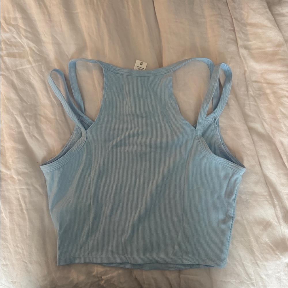 NWOT Athleta Light Blue Ribbed Racerback Tank - Picture 4 of 4